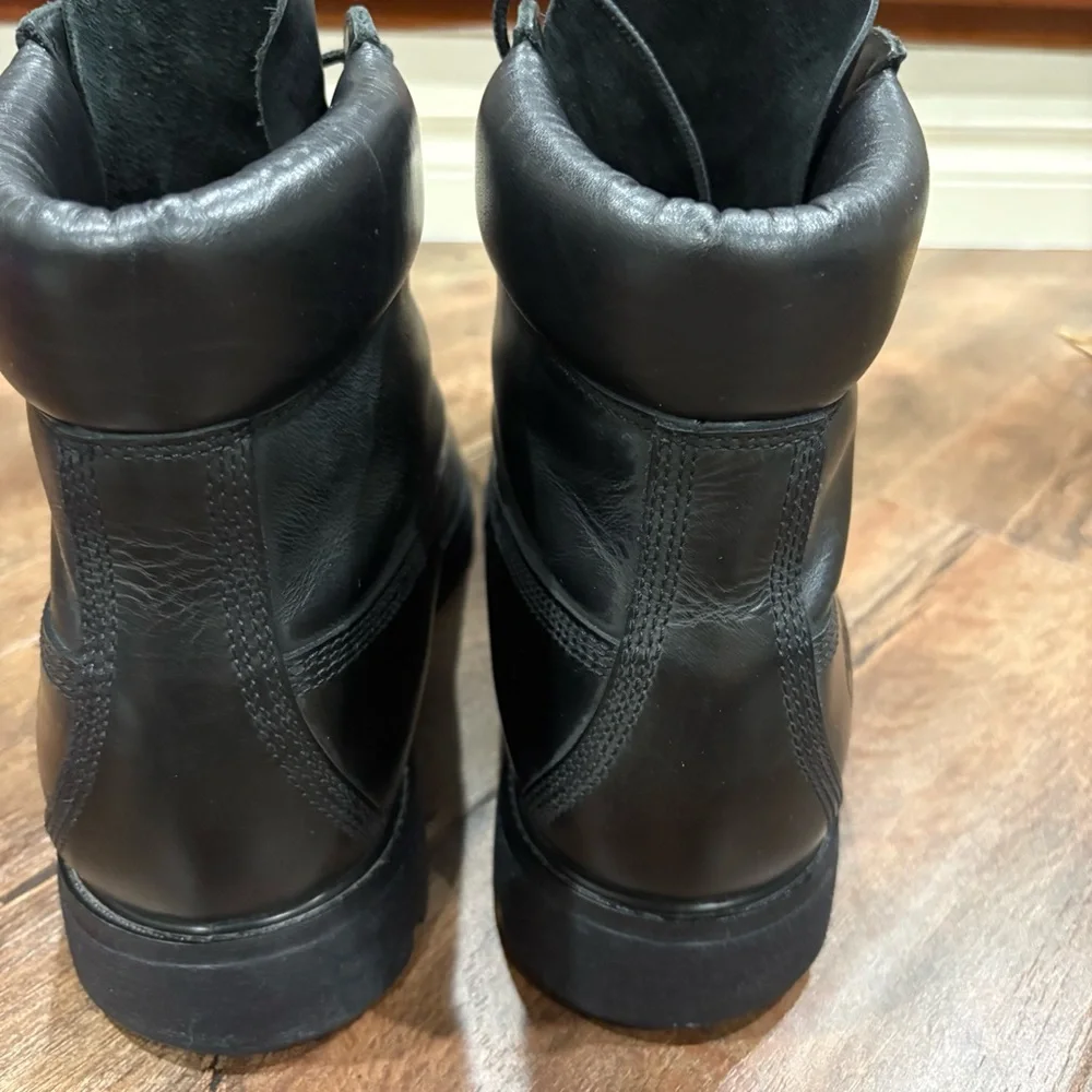Timberland Black Leather 6-Inch Premium Boots Men’s 12W Wide - Picture 6 of 15